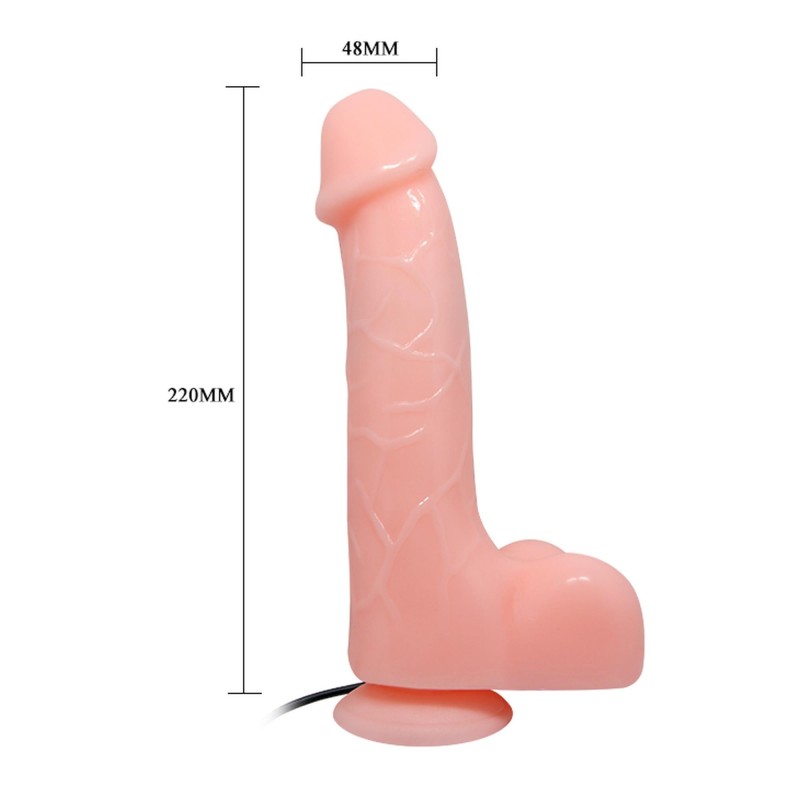 Wibrujące żylaste realistyczne dildo jądra 22 cm